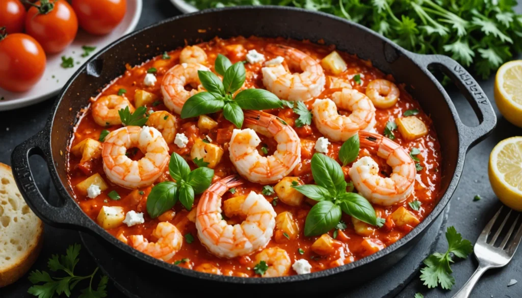 saganaki crevettes
