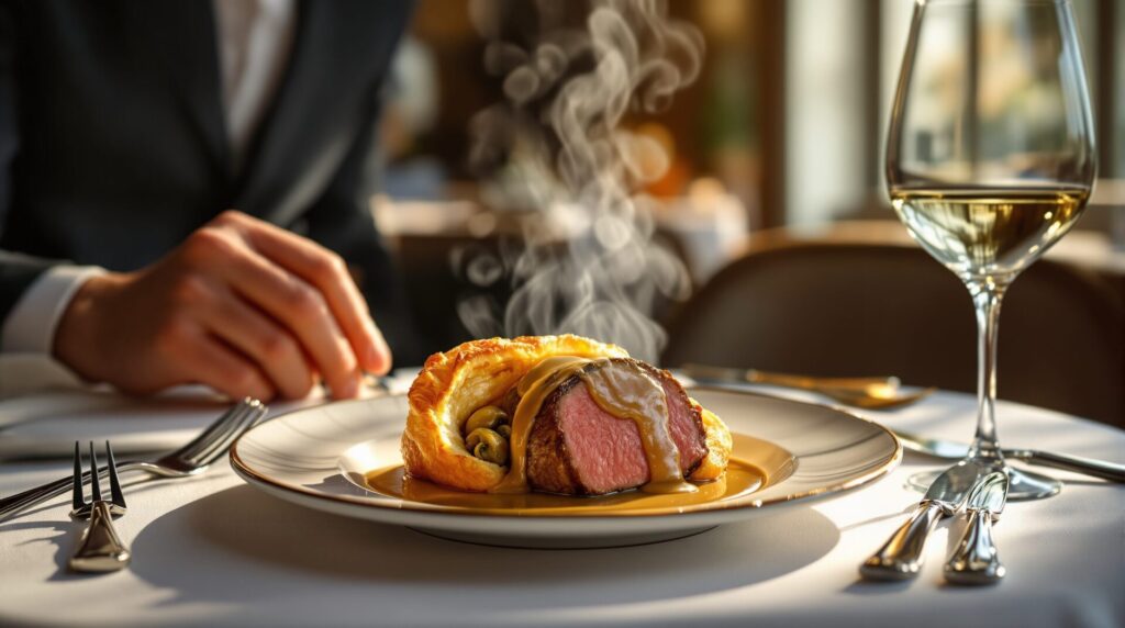 filet mignon en croute sauce morilles