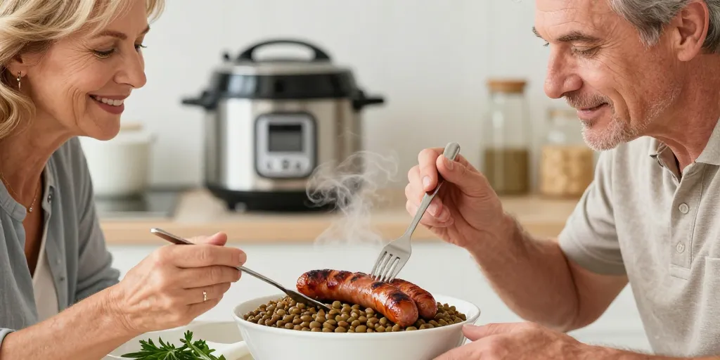 saucisse lentille cookeo